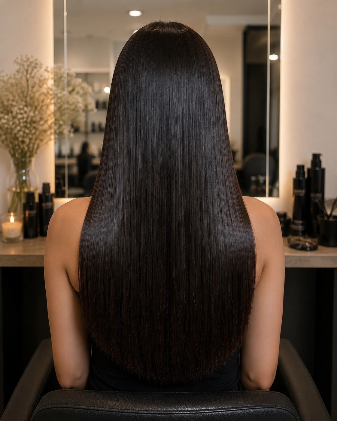 Glattes langes Haar